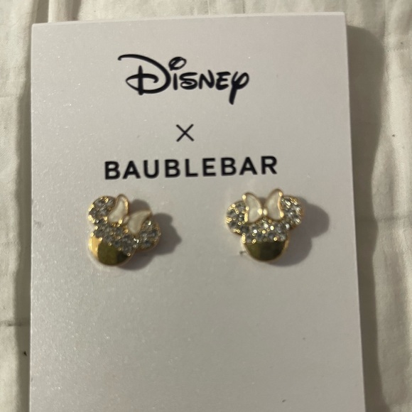 Disney Jewelry - Disney baublebar Minnie mouse with a bow on top earrings.